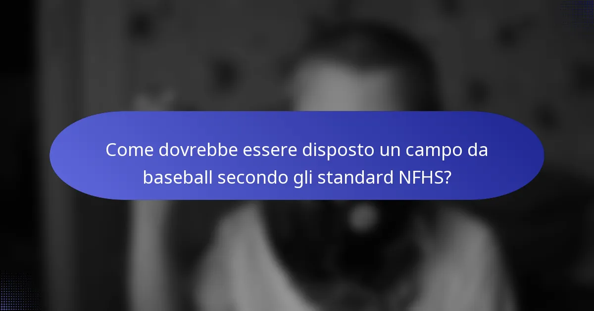 Come dovrebbe essere disposto un campo da baseball secondo gli standard NFHS?