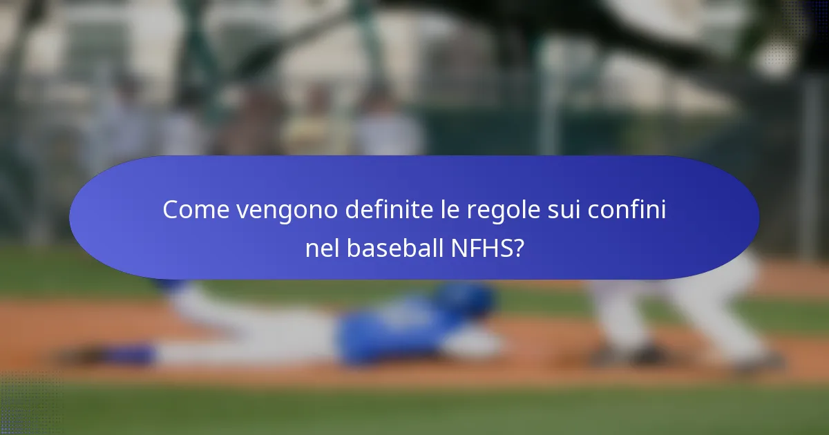 Come vengono definite le regole sui confini nel baseball NFHS?