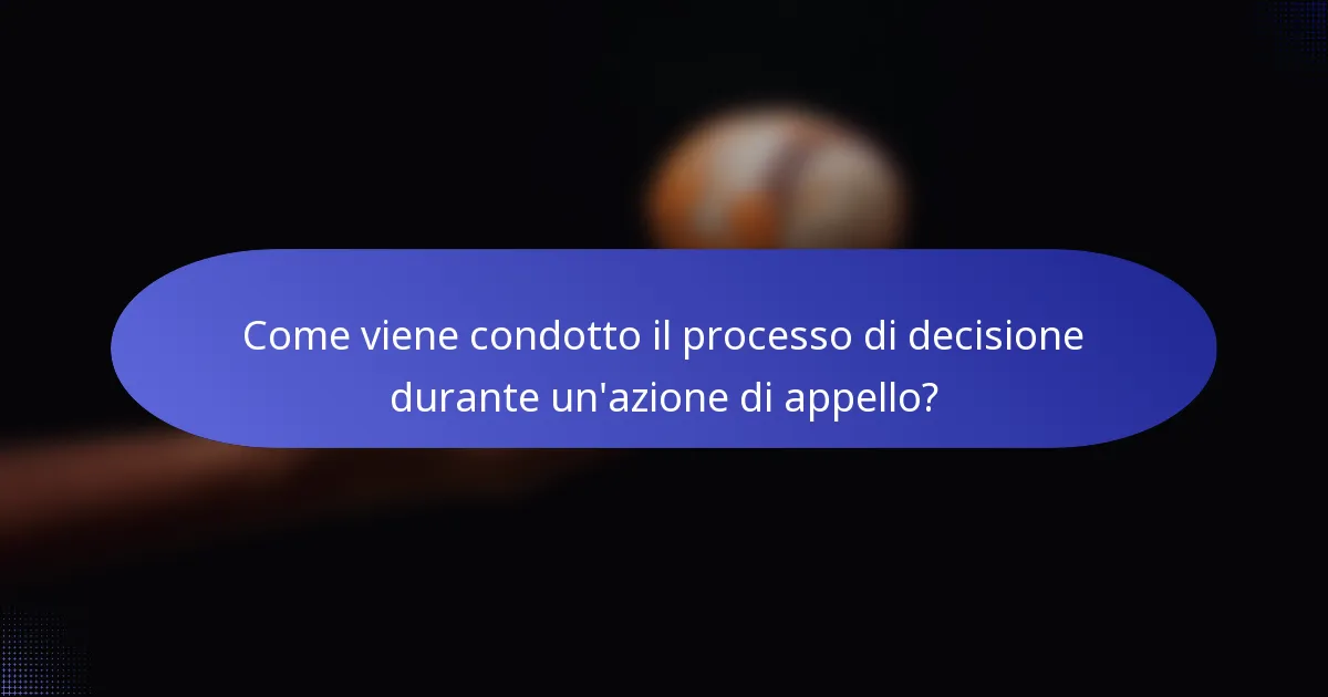 Come viene condotto il processo di decisione durante un'azione di appello?