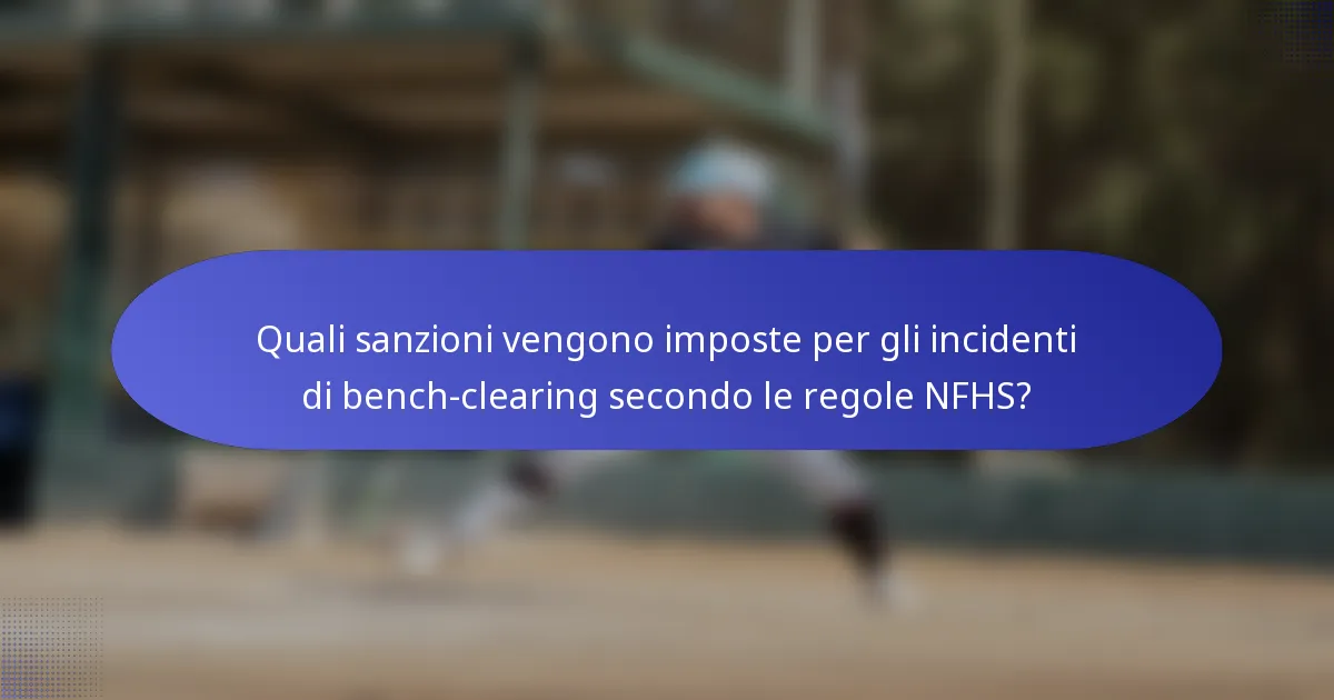 Quali sanzioni vengono imposte per gli incidenti di bench-clearing secondo le regole NFHS?